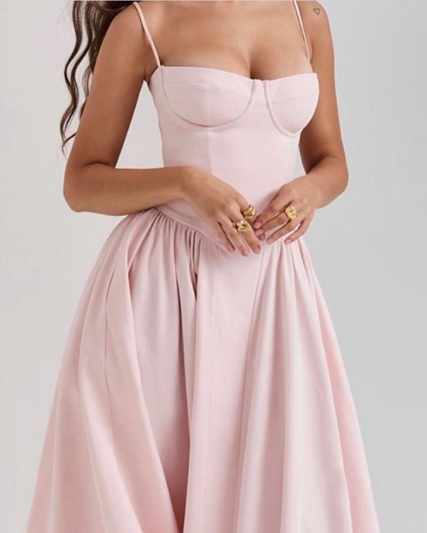 samaria corset fit & flare dress 'Samaria' Taupe Corset Sundress