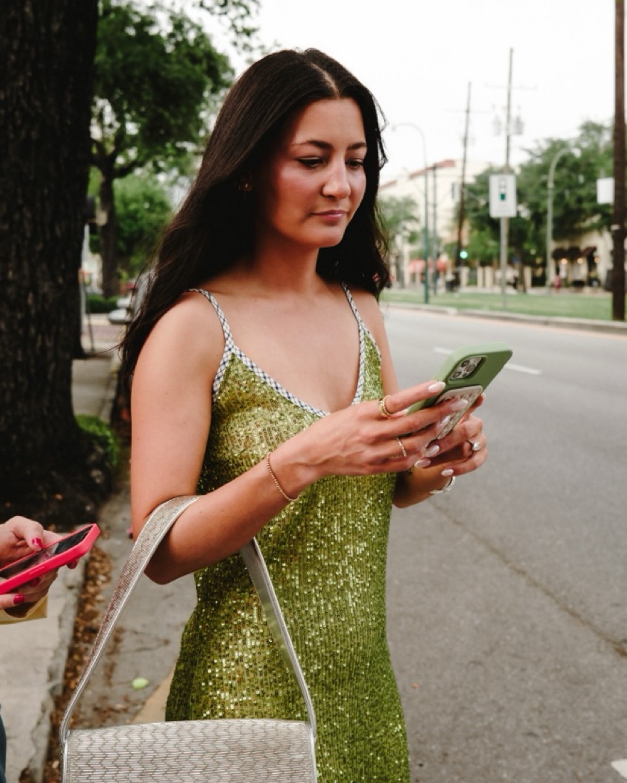 handover green dress HANDOVER Green Sequin Dress by HANDOVER