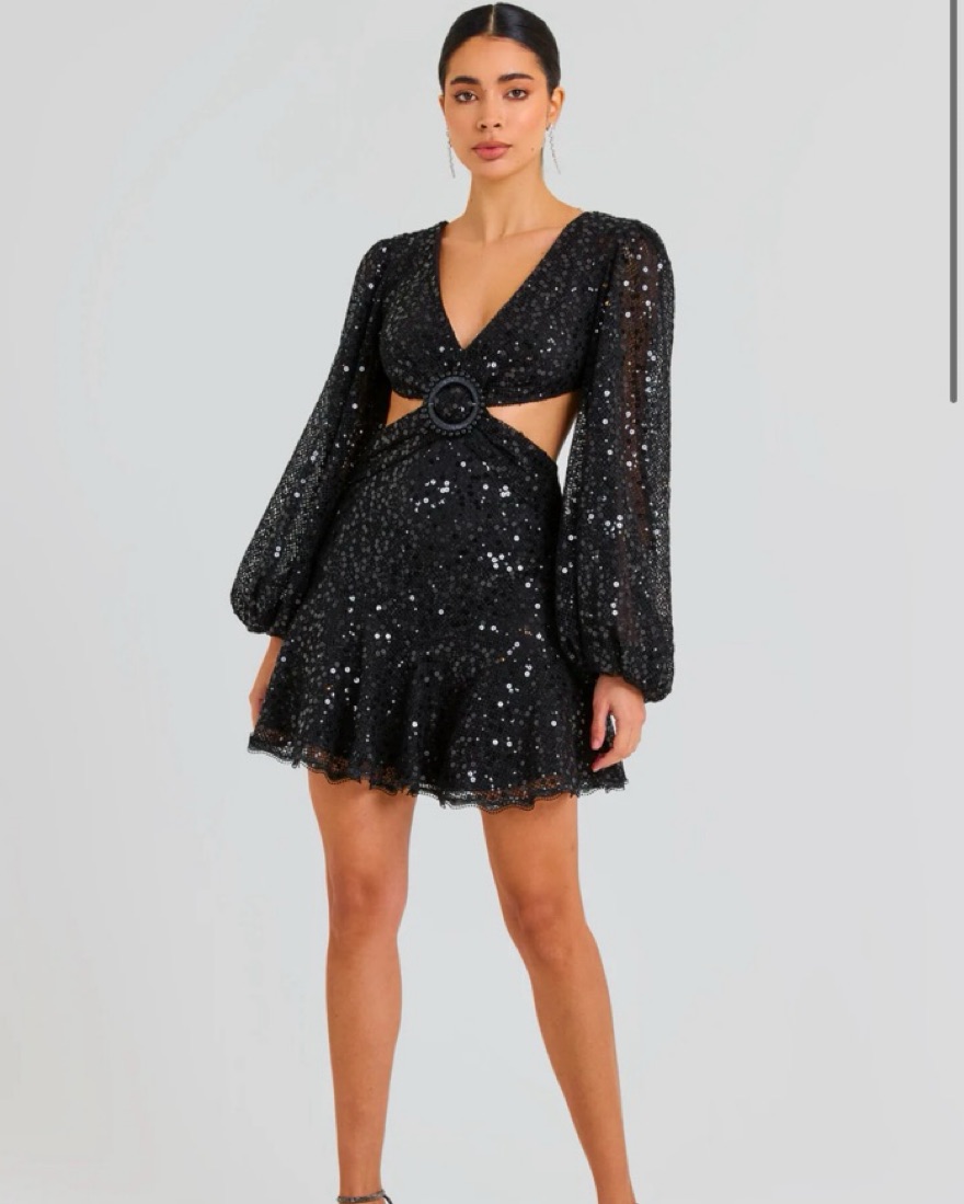 nadine merabi black mini dress Nadine Merabi Simone Black Dress 4