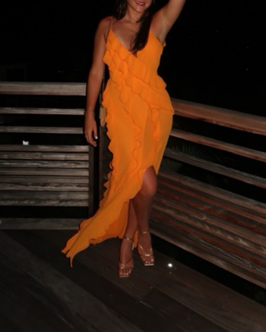 nbd orange dress Nicolette Gown