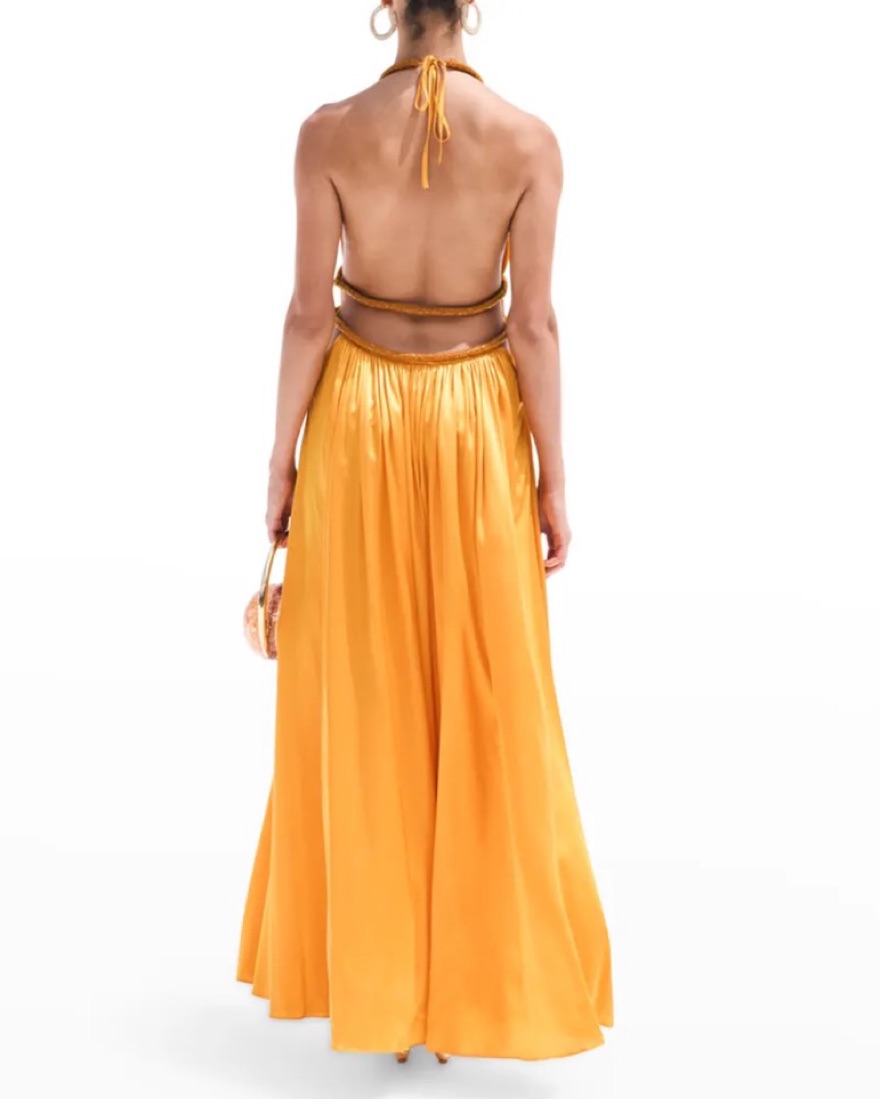 $1398 Cult Gaia Salee Deep V Neck Gown by Cult Gaia - Pickle