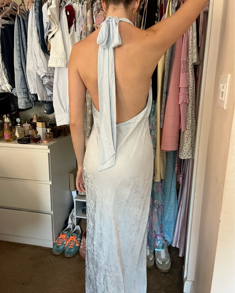 LoveShackFancy Lowry Halter Maxi Dress by LoveShackFancy - Pickle