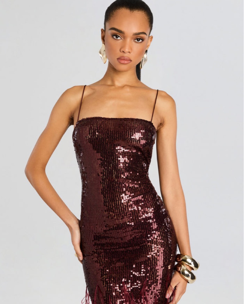 Retrofete Odessa Sequin Feather Dress XS by Retrofete - Pickle