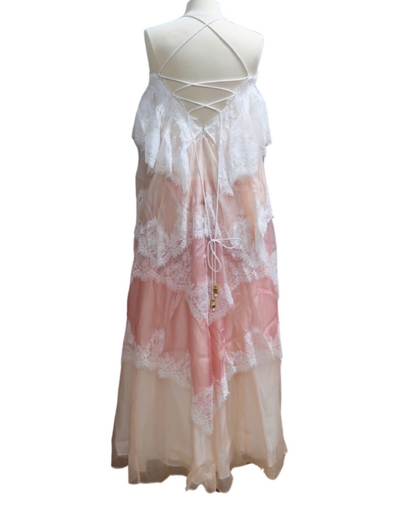 AJE US4 PINK OPHELIA LACE GOWN by Aje - Pickle