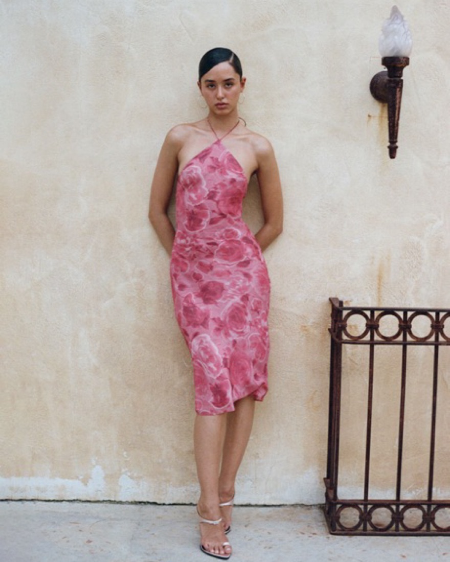 realisation par halter dress Pink Floral Halter Realisation Par Dress by Realisation Par