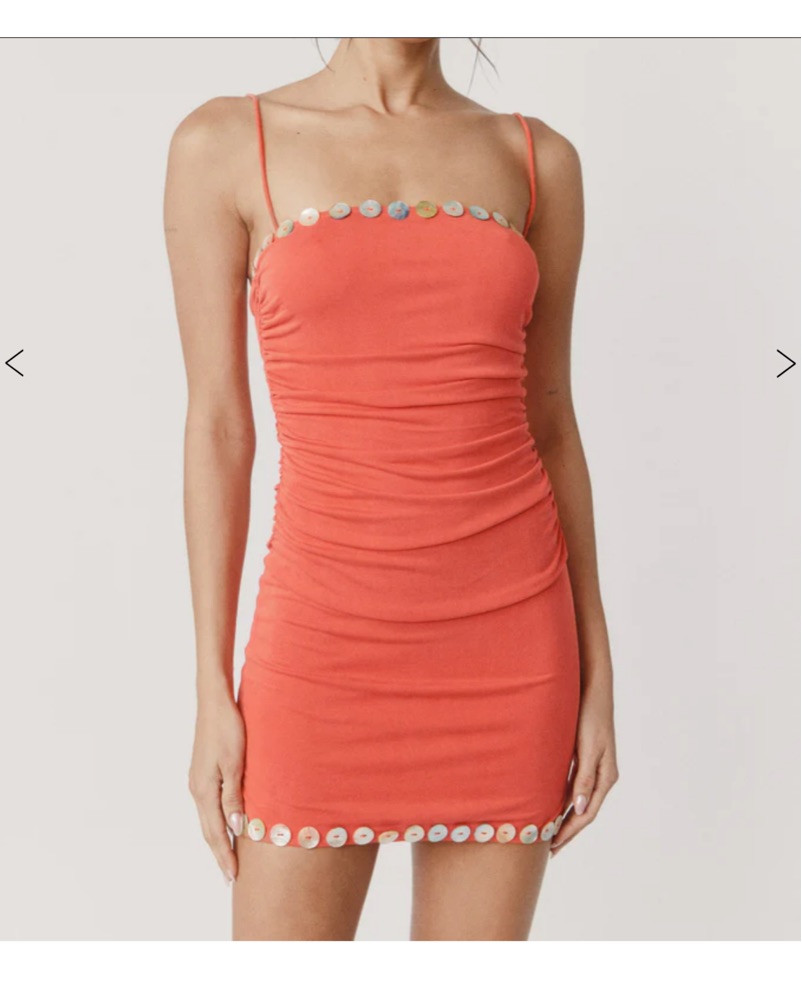 orange with jean dress Denim Dress