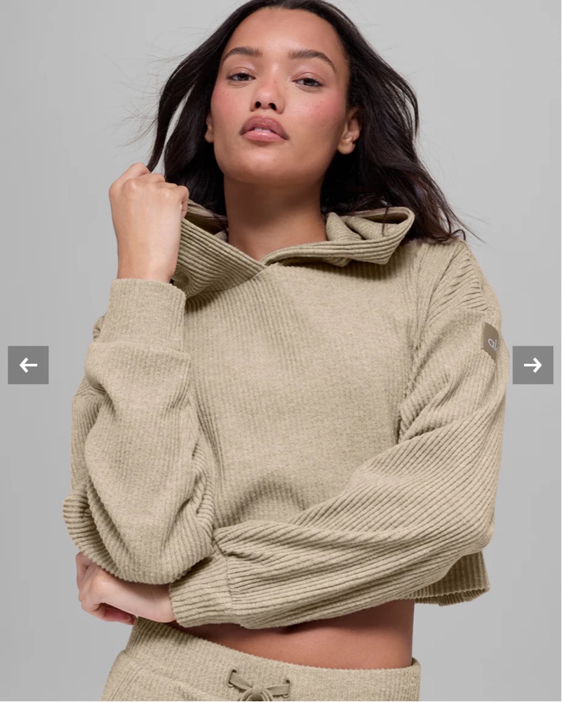 ALO Cozy Ribbed Crop Top & Jogger Set by Alo Yoga - Pickle