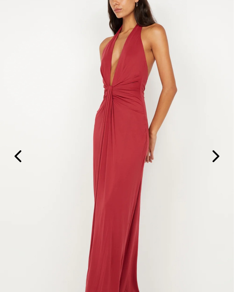 frederica plunge maxi dress red Frederica Plunge Maxi Dress (Women)
