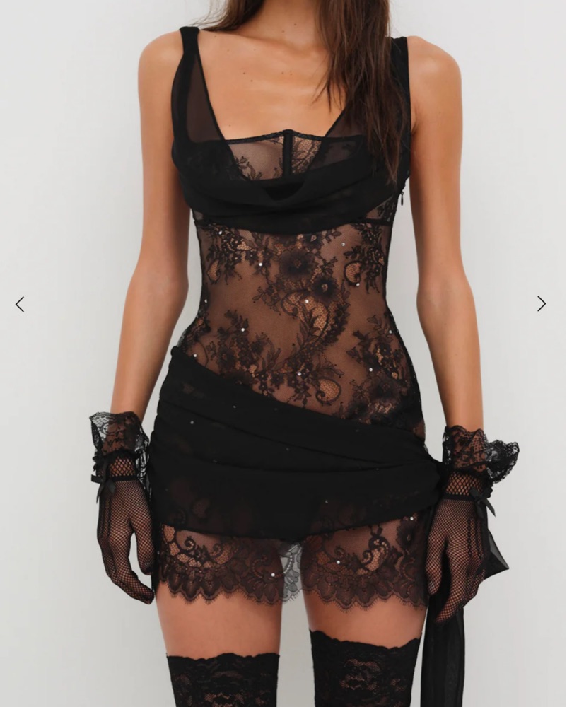 for love and lemons black slip dress POSTER GIRL main image 0
