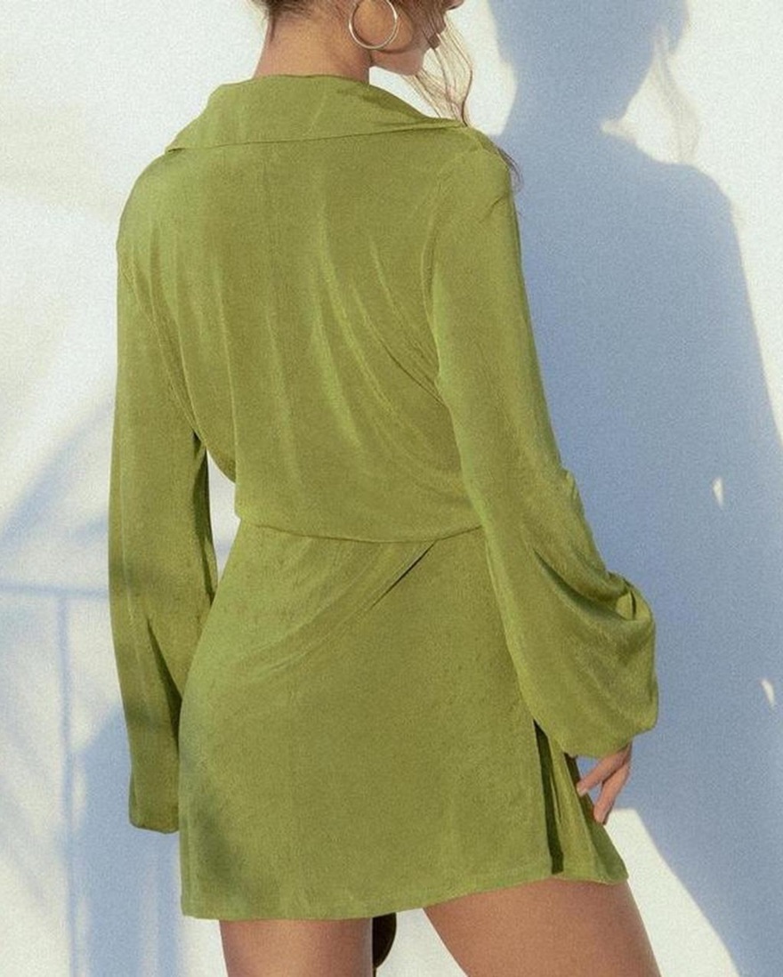 Princess Polly Green Wrap Dress by Princess Polly - Pickle