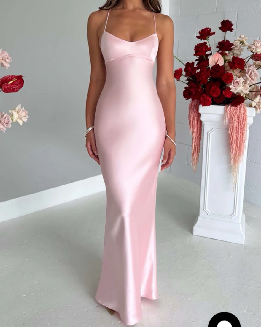 strapless open back dress Babyboo Melania Maxi Dress - Coral Pink Size XS & M main image 0