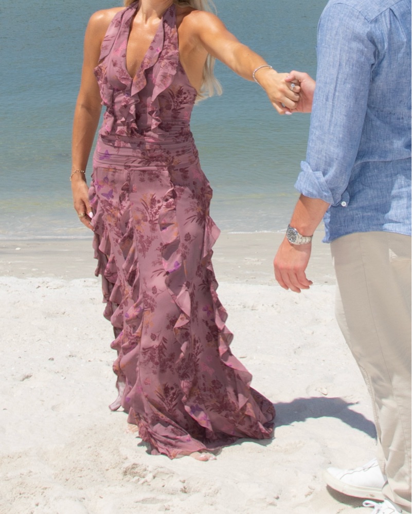 blue spaghetti strap maxi dress Blue Green Ombré Spaghetti Strap Ruched Ruffle Slit Maxi Dress Small