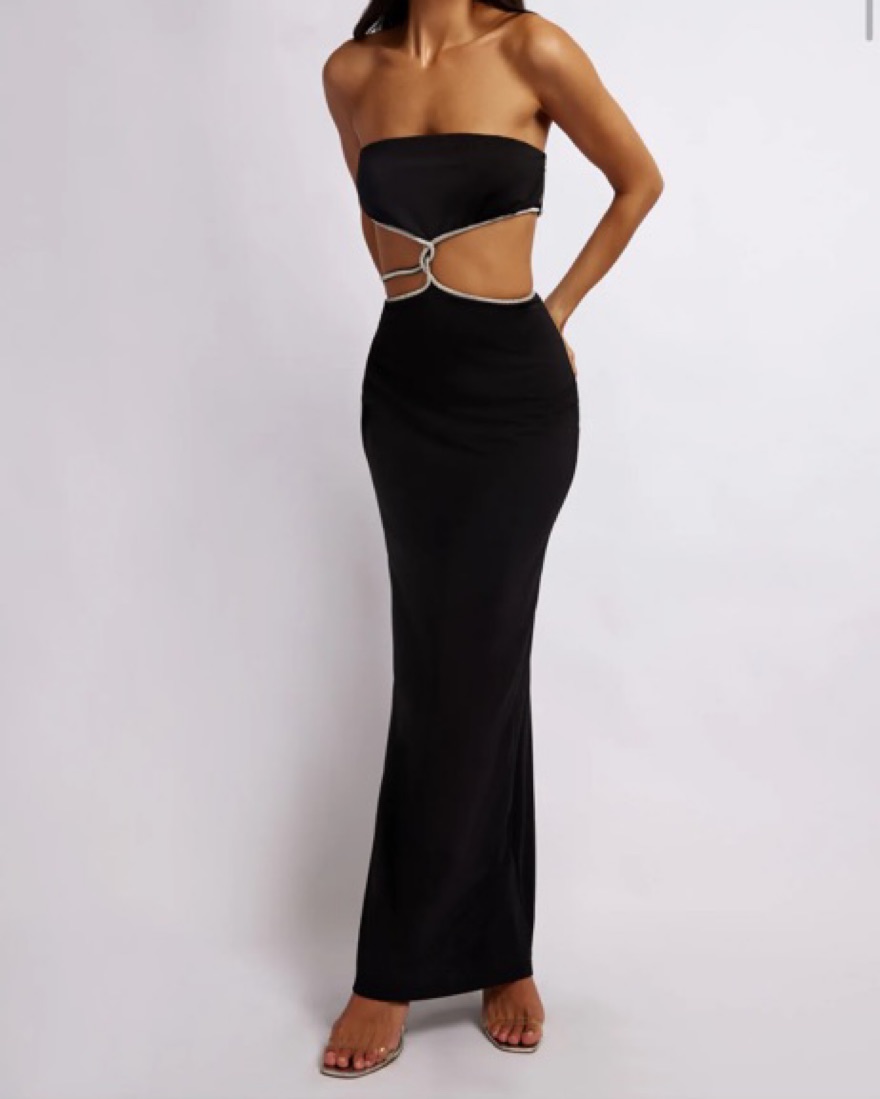 meshki strapless black dress Lianne Strapless Maxi Dress / Black | MESHKI