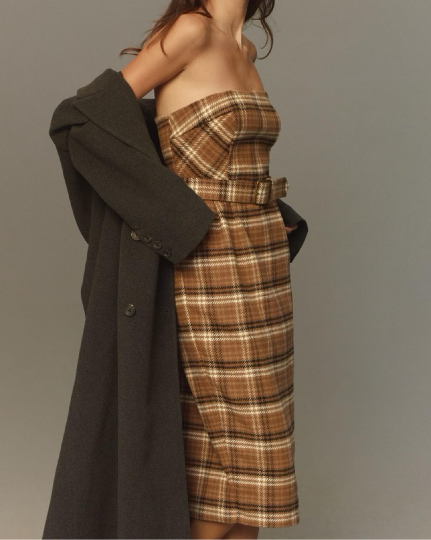brown belted midi dress Long Sleeve Button Front Belted Midi Dress Brown / S