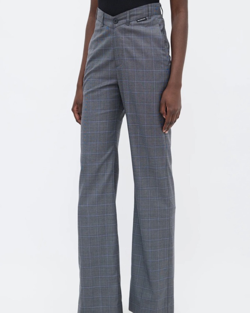 【送料&関税込】Balenciaga Tweed llic Thread Trousers Balenciaga Metallic Tweed Baggy Wide-leg Pants In Black