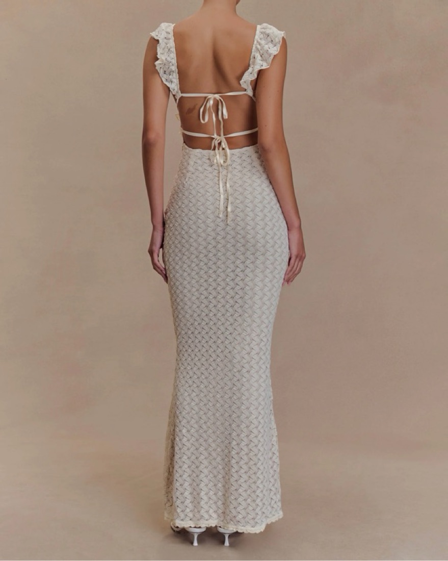 Ezra Lace Maxi Dress - Ivory by Meshki - Pickle