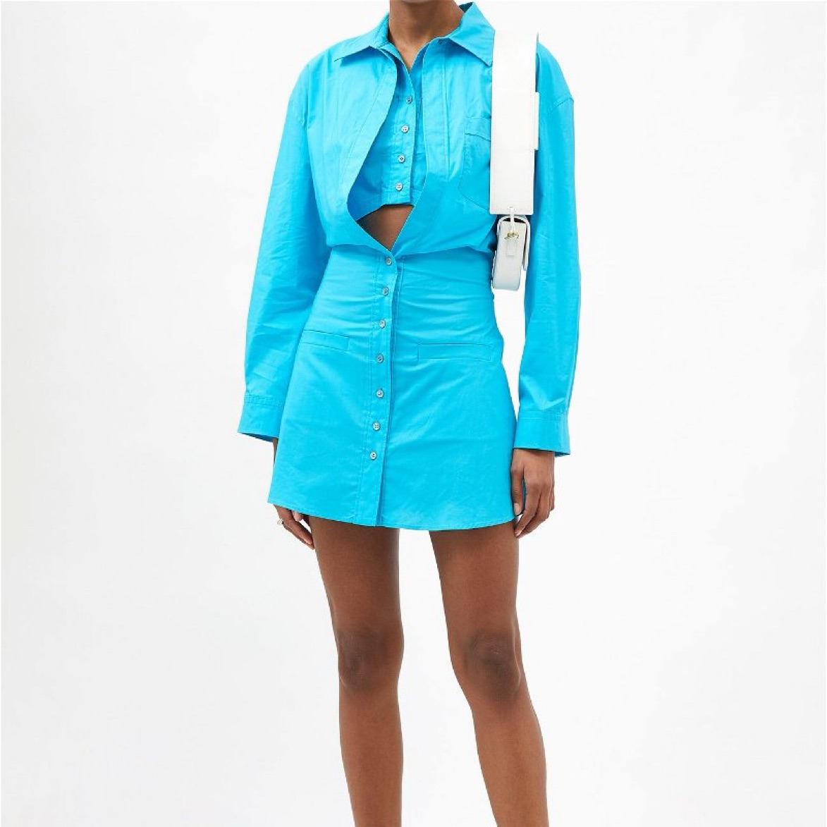 JACQUEMUS Baunhilha レイヤードカットアウト シャツワンピ JACQUEMUS Baunhilha layered cutout dress | Pickle