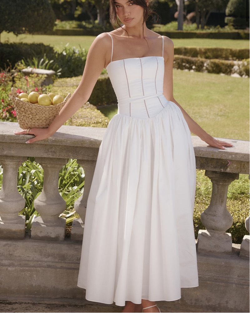 house of cb perle ホワイト ミディ丈ドレス xs House Of CB White Midi Dress by House of CB - Pickle