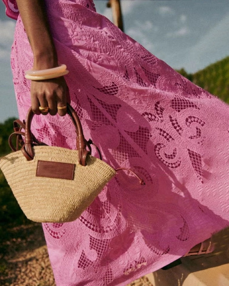 Pink Embroidered Sophie Maxi Skirt by Sezane - Pickle