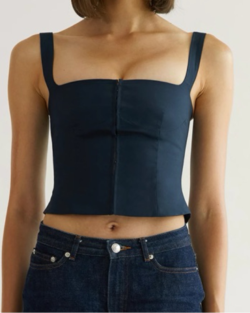 Orseund Iris Minimal Bustier In Navy by Orseund Iris - Pickle