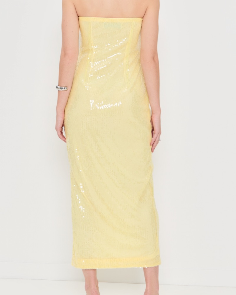 Butter Yellow Sequin Dress by Endless Rose - Pickle