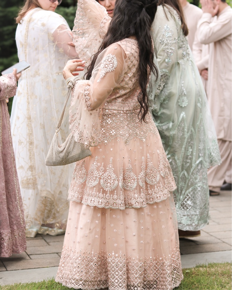pink and gold indian dress Rent Dark Pink Gold Embroidered Indian Gown main image 0