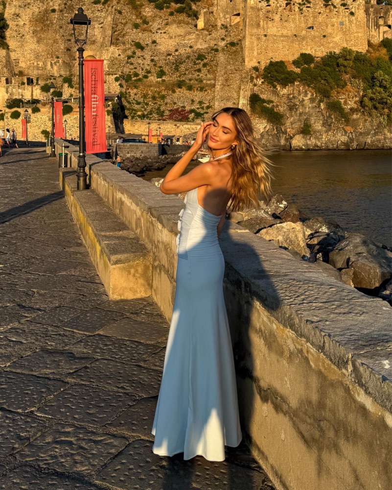 cowl neck satin dress maxi Backless Long Cowl-Neck Satin Prom Dress
