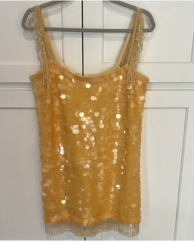 gold sequin tank dress LINDA SATIN COWL NECK SLIP MAXI main image 0