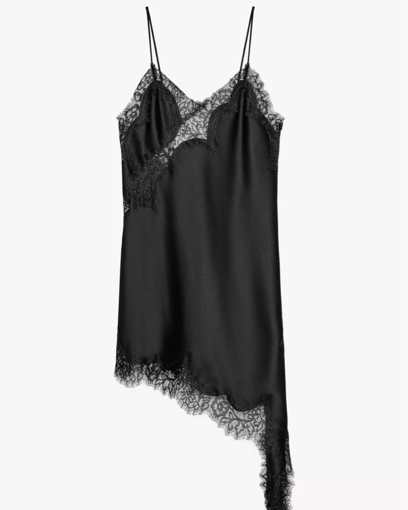 Lace-Trimmed Satin Slip Dress by Zara - Pickle