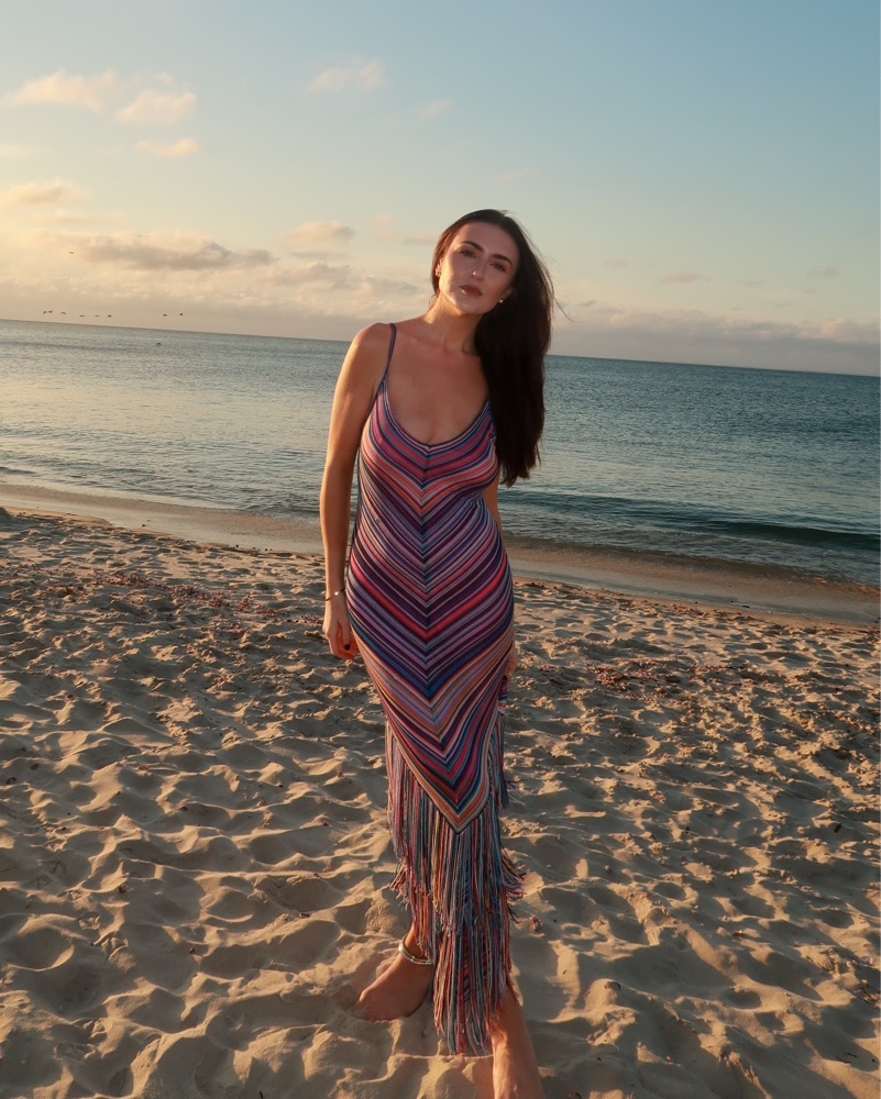 Missoni Stripe Chevron 2002 Fringe Dress by Missoni - Pickle