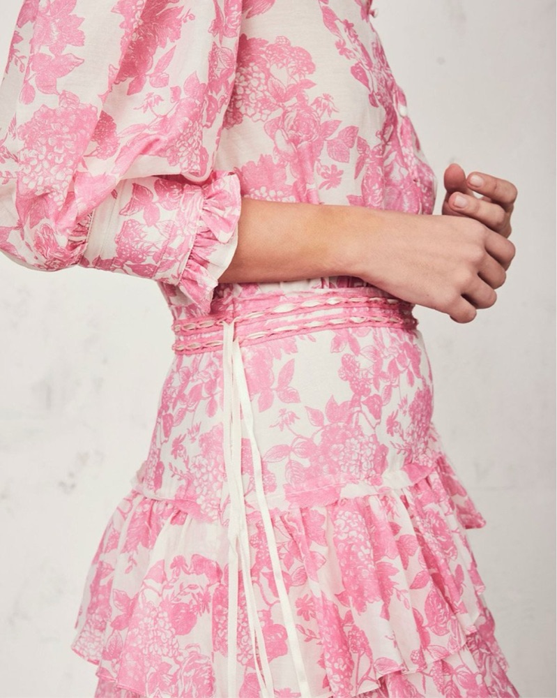 Love Shack Fancy Lorelei Pink Mini Dress by LoveShackFancy - Pickle