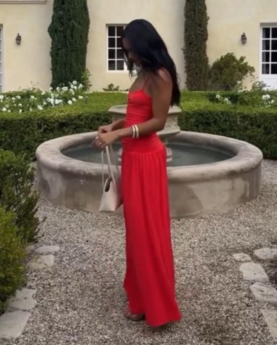 ruched front scoop maxi dress in vibrant red Cyrana Ruched Maxi Dress - Red - L - Fashion