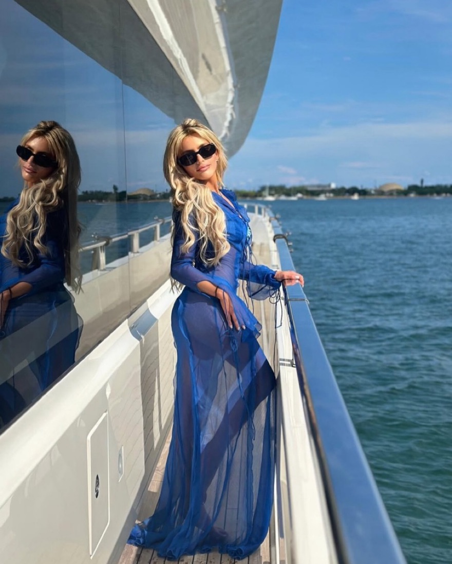 farretti dress blue Alberta Ferretti Spaghetti Strap V-neck Midi Dress