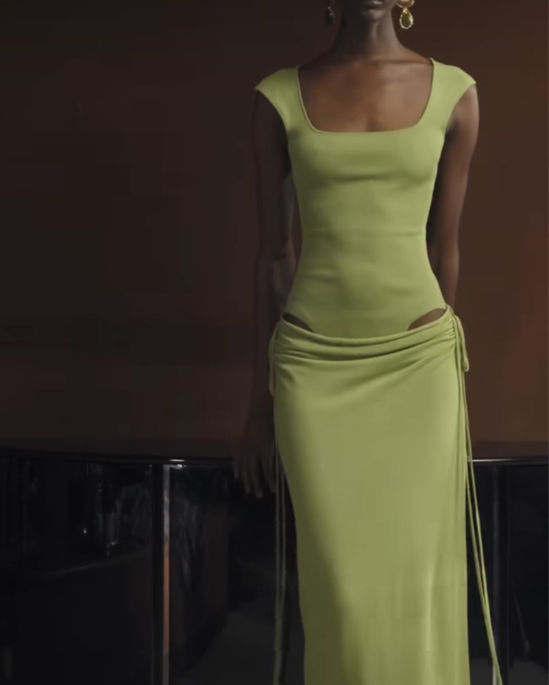 green silk cut out dress TROPICAL CUT OUT Maxi Dress Plus Size main image 0