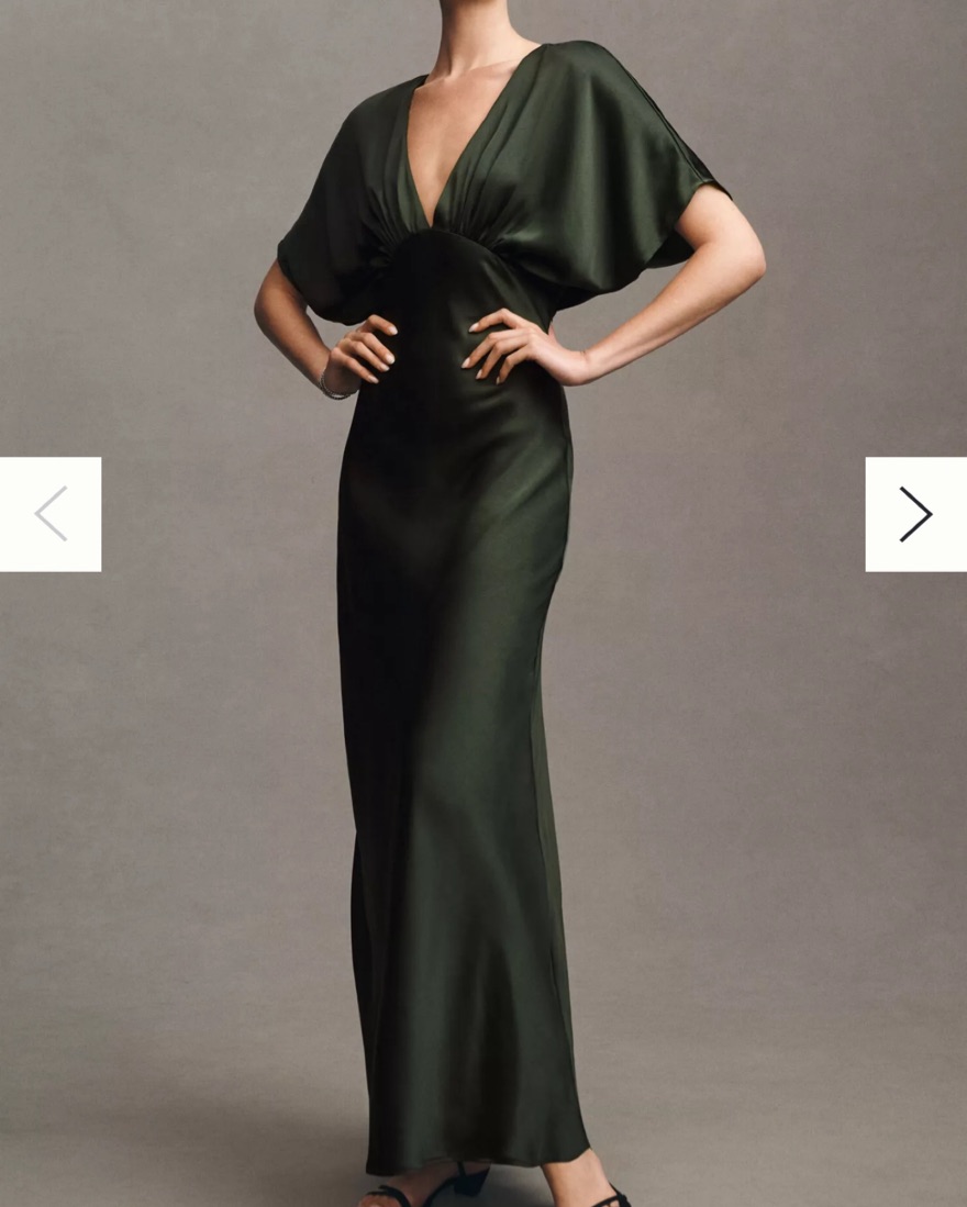 【BHLDN】アメリア ディープV サテン マキシドレス BHLDN Amelia Deep-V Satin Maxi Dress | Pickle
