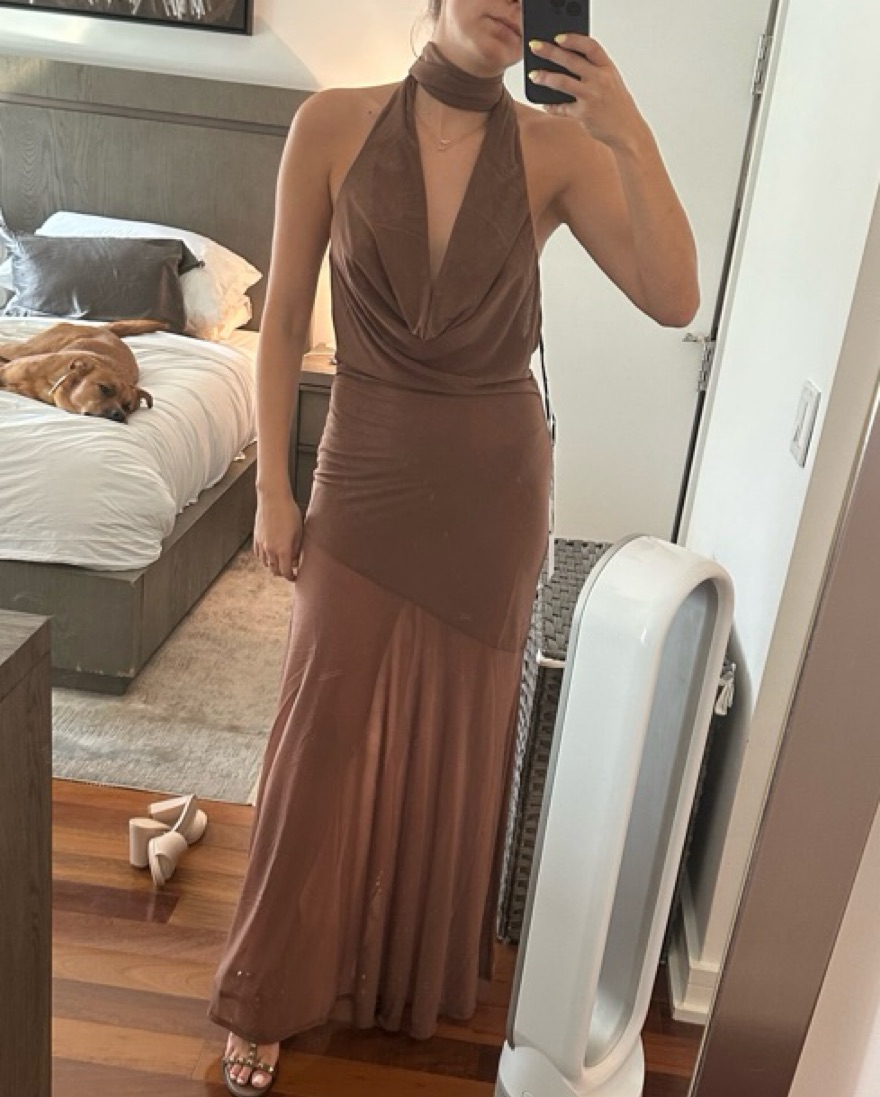 gray off the shoulder maxi dress Meshki Slinky Off Shoulder Maxi Dress in Charcoal – WMIYHire