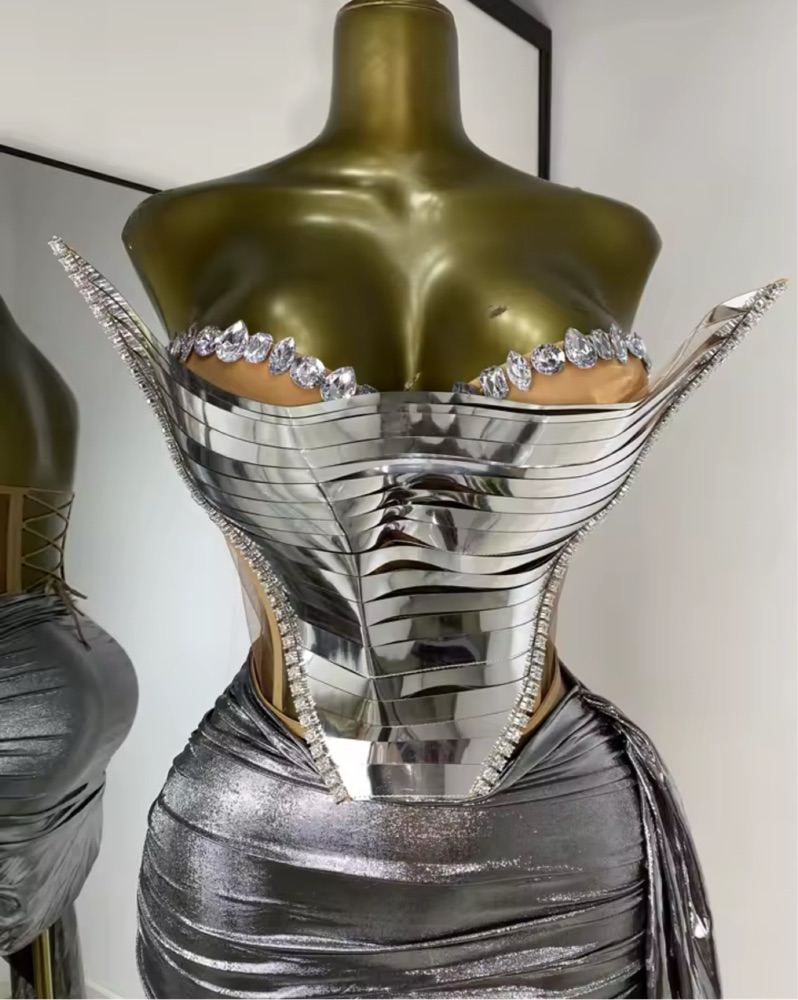 silver futuristic dress Silver Sci Fi Dress
