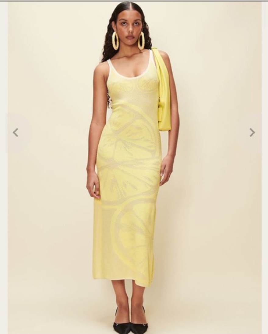 ワンピース House of Sunny Lemons on a Plate Sleeveless Dress Yellow House of Sunny Lemons on a Plate Hockney Dress - Yellow