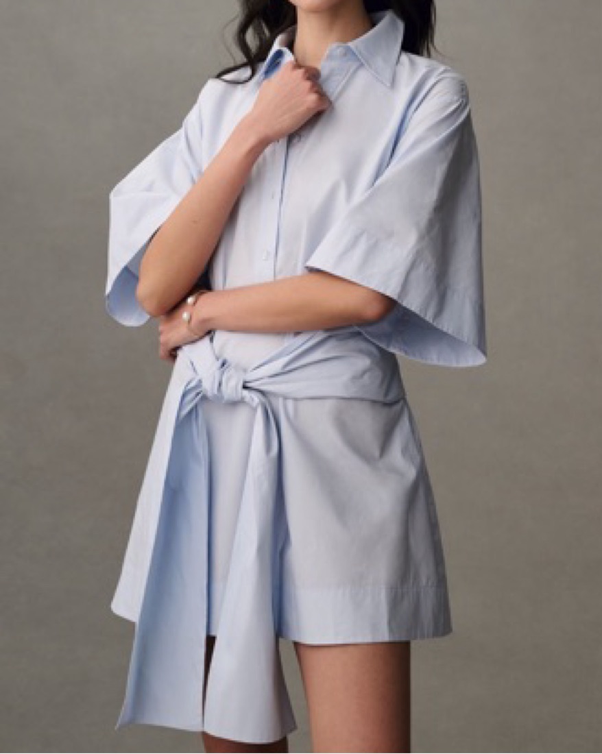 mare mare short sleeve wrap mini shirt dress Mare Mare Short-Sleeve Wrap Mini Shirt Dress