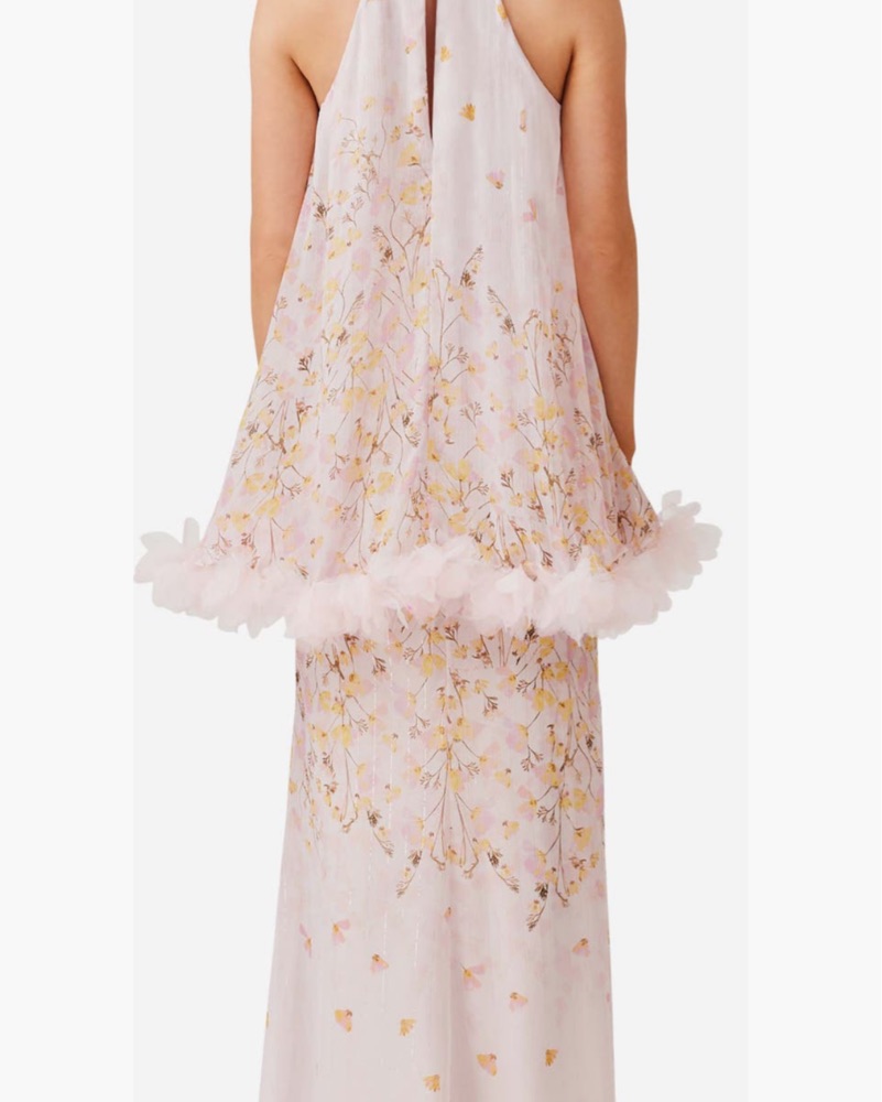 elliatt ruffled a-line dress ELLIATT Laurel Ruffled Strapless Maxi Dress, Womens, L, Black