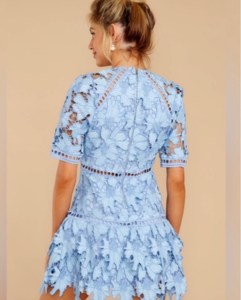 blue and red lace dress V Neck Blue White Red Layered Lace Prom Dresses, V Neck Blue White Red   jbydress