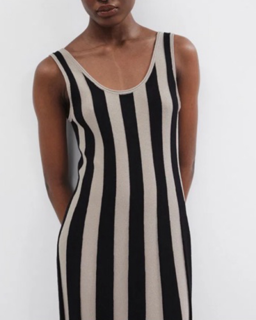 black and tan dress Tan And Black 3/4 Sleeve Waisted Tiered Maxi Dress  BLANK