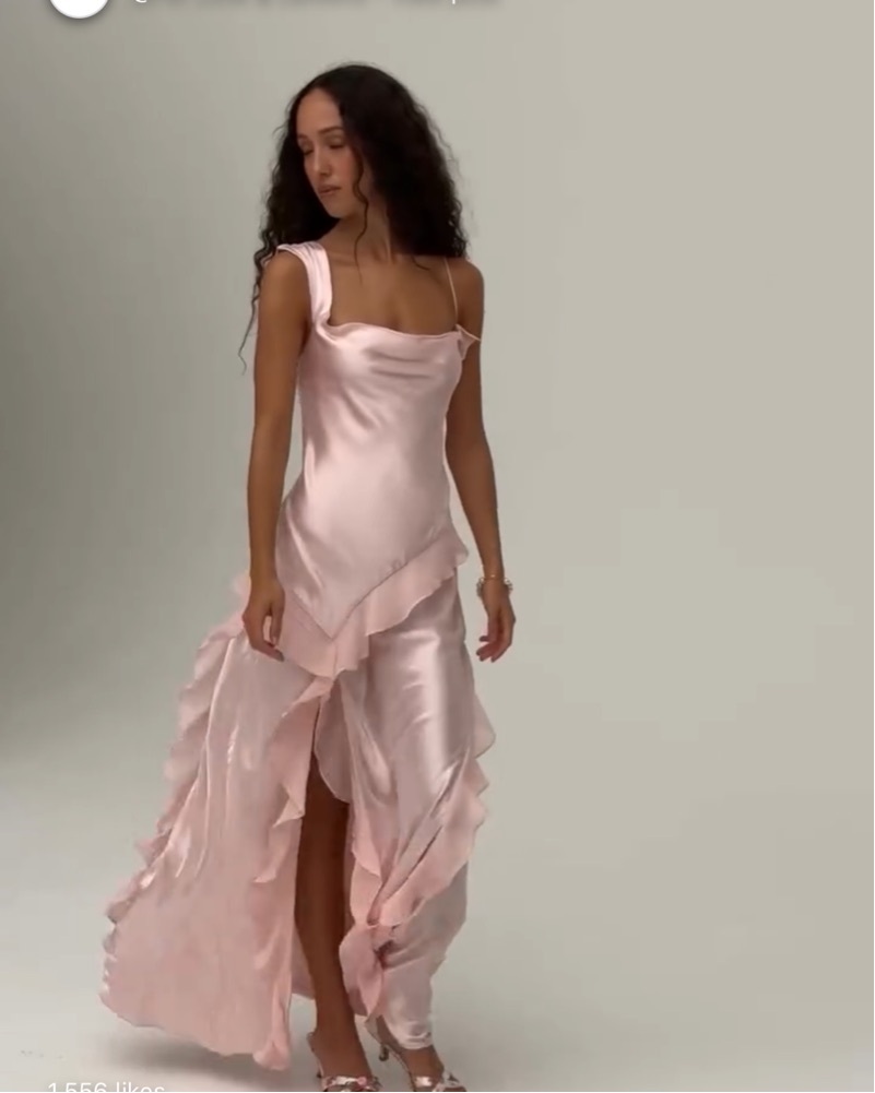 for love and lemons pink silk dress For Love & Lemons Clementine Mini Dress In Pink - 26% Off