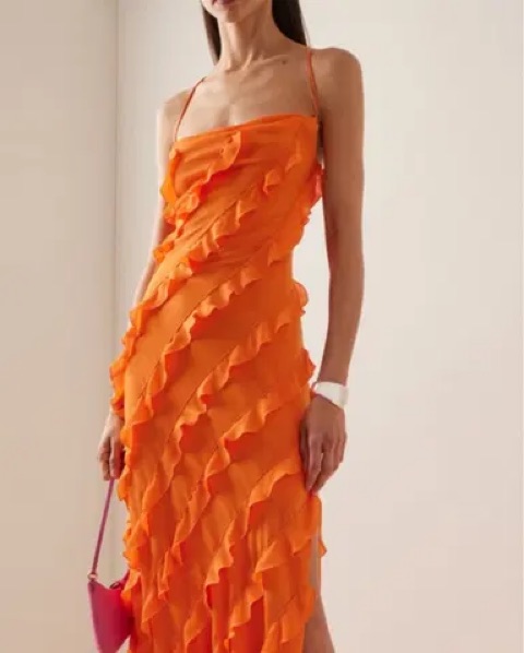 staud orange ruffle dress STAUD Women's Florence Dress