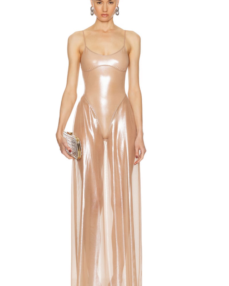 diesel gold dress Dripping in Gold Mesh Crochet Dress main image 1