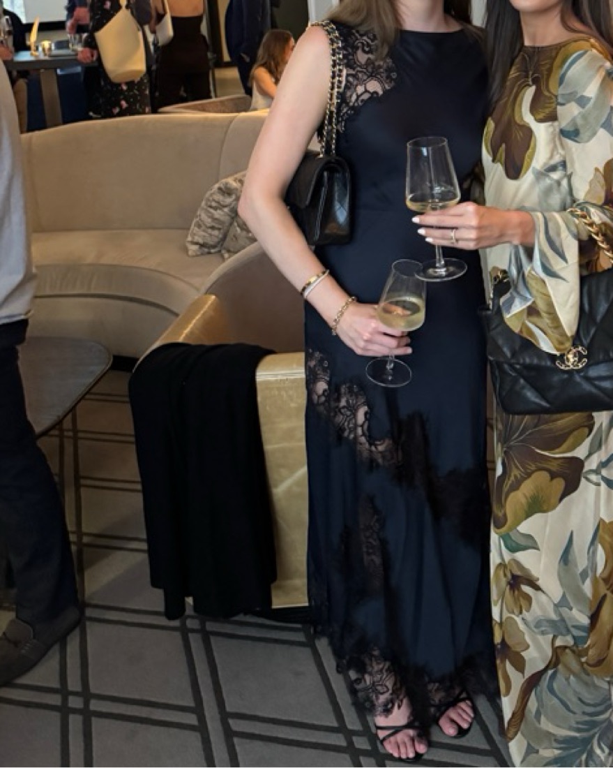 A.L.C Alessia Lace Trim Satin Maci Dress by ALC - Pickle