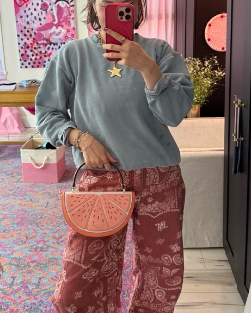 Novelty Wicker Handle/Crossbody Bag by Kate Spade - Pickle