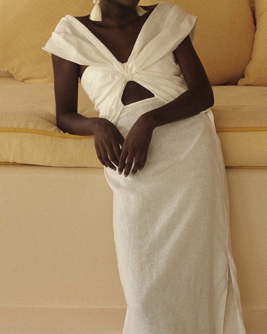 NOMAD CLOTHING マックホールサンプリング Johanna Ortiz Nomad Linen Maxi Dress by Johanna Ortiz - Pickle