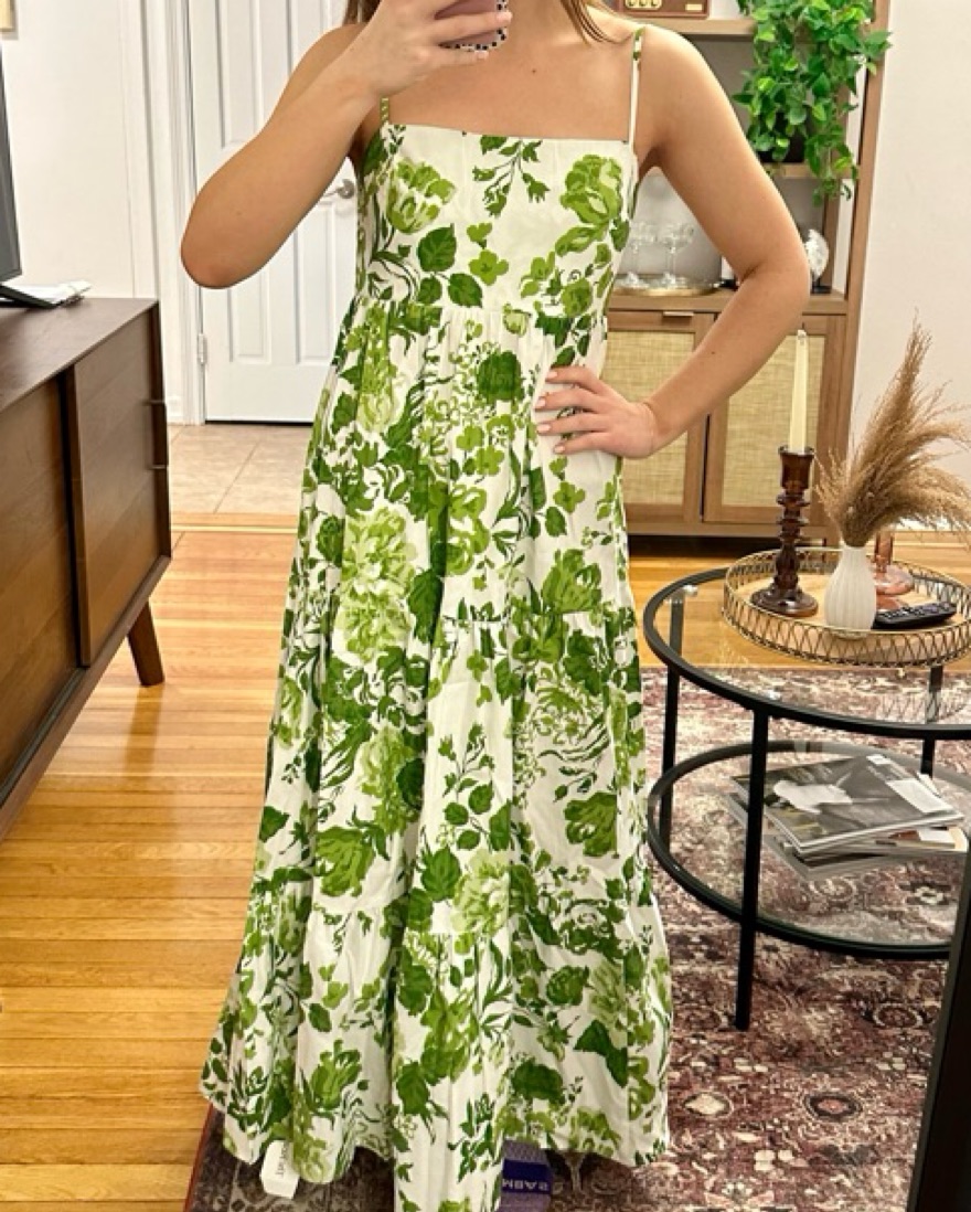 green striped dress Tavison Maxi Dress Green main image 1