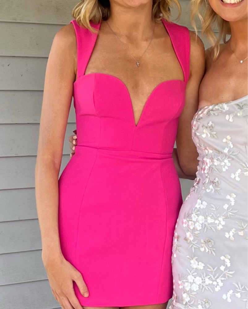 fuchsia pink bodycon dress Halter Neck Mini Bodycon Dress 42046